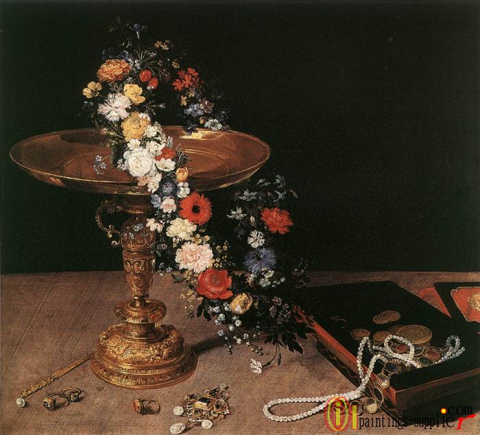 Still-Life with Garland of Flowers and Golden Tazza ,1618