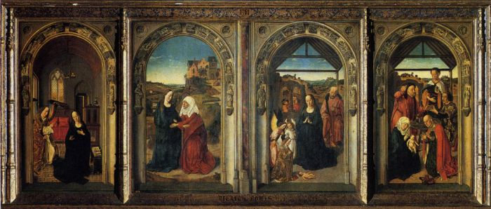 Polyptych Showing The Annunciation, The Visitation, The Adoration Of The Angels And The Adoration Of The Kings ,1445