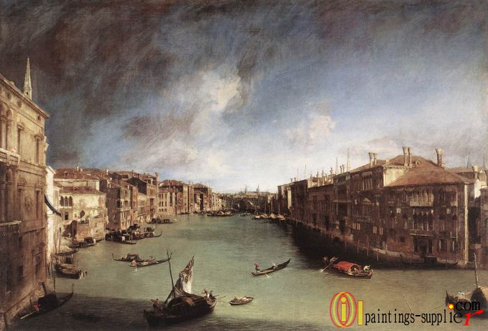 Grand Canal, Looking Northeast from Palazo Balbi toward the Rialto Bridge,1723-24