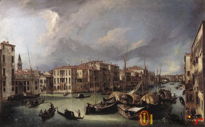 The Grand Canal with the Rialto Bridge in the Background ,1724-1725