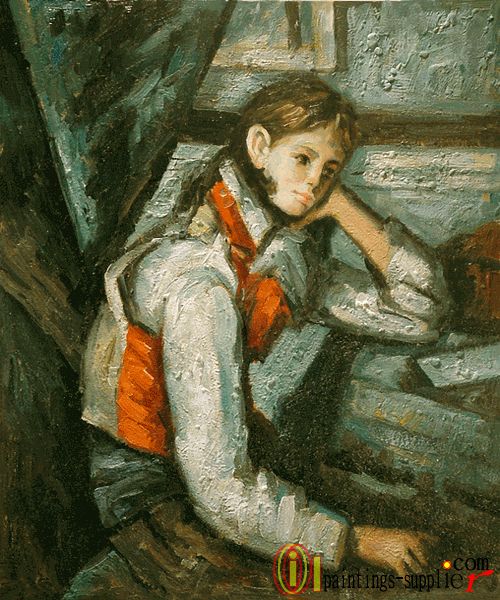 Boy in a Red Waistcoat Leaning on his Elbow