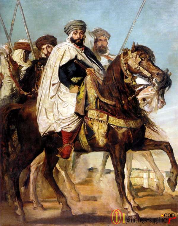 Ali-Ben-Hamet, Caliph of Constantine of the Haractas, followed by his Escort,1845