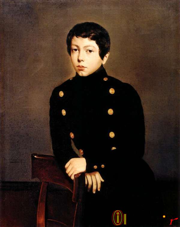 Portrait of Ernest Chasseriau, The Painter's Brother in the Uniform of the Ecole Navale in Brest about the Age of 13,1835