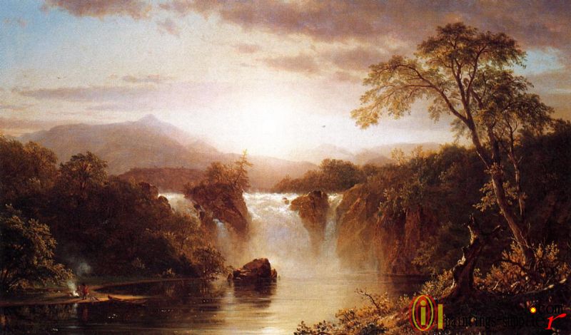 Landscape with Waterfall,1858