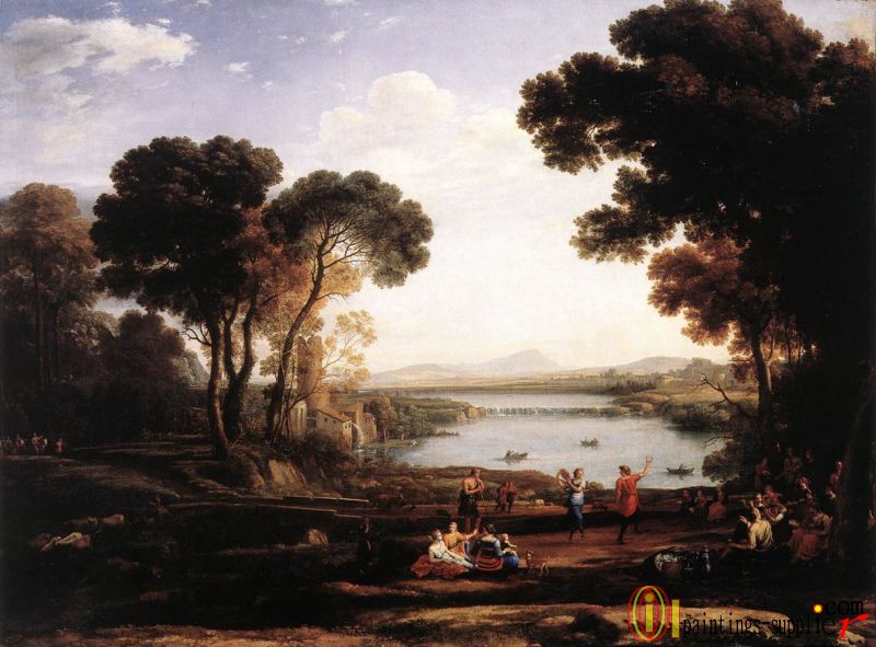 Lorrain Landscape with Dancing Figures The Mill