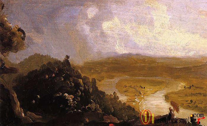Sketch for 'View from Mount Holyoke, Northampton, Massachusetts, after a Thunderstorm' (The Oxbow),1836