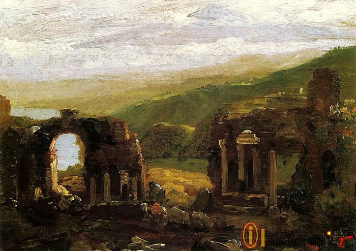 The Ruins of Taormina (sketch),1842.