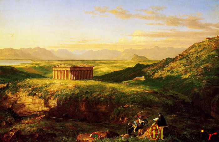 The Temple of Segesta with the Artist Sketching,1843