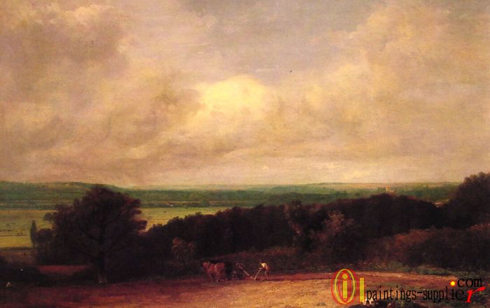 Landscape Ploughing Scene in Suffolk,1814