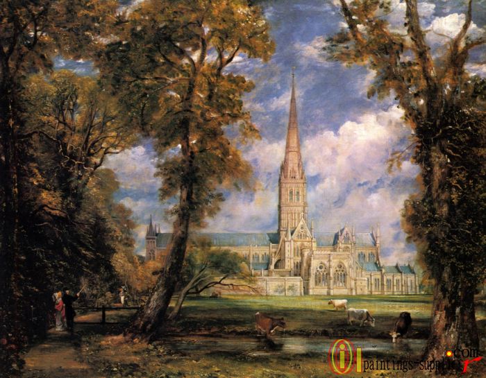 Salisbury Cathedral from the Bishops' Grounds,1823