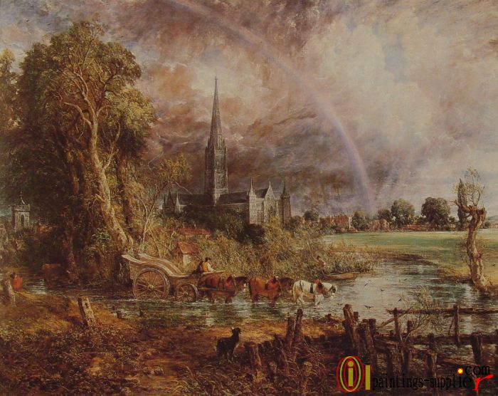 Salisbury Cathedral from the Meadows,1831