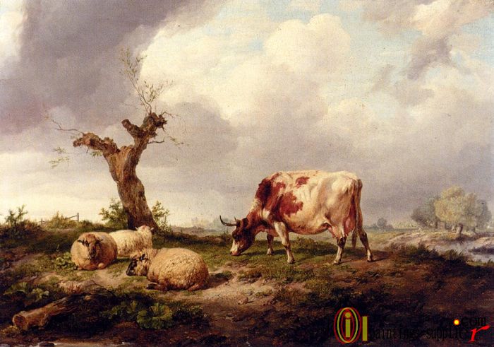 A Cow With Sheep In A Landscape,1832.