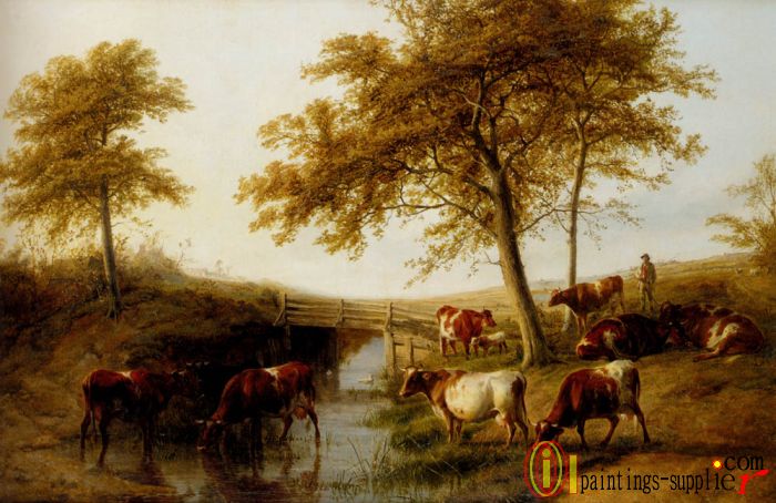 Cattle Resting By A Brook,1894.