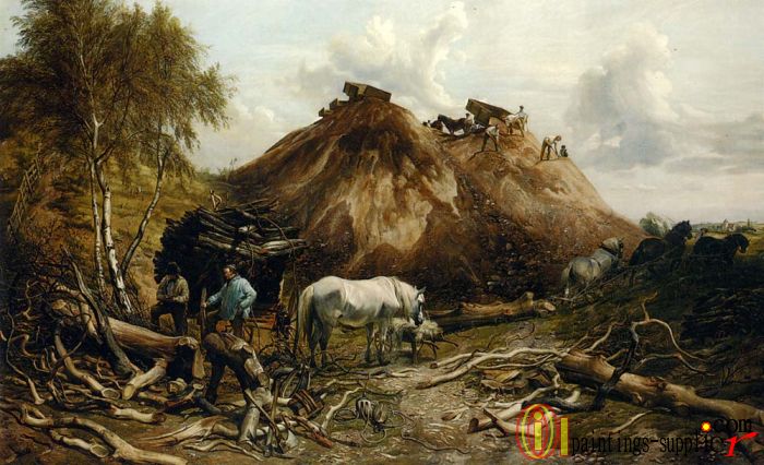 Clearing The Wood For The Iron Way,1880